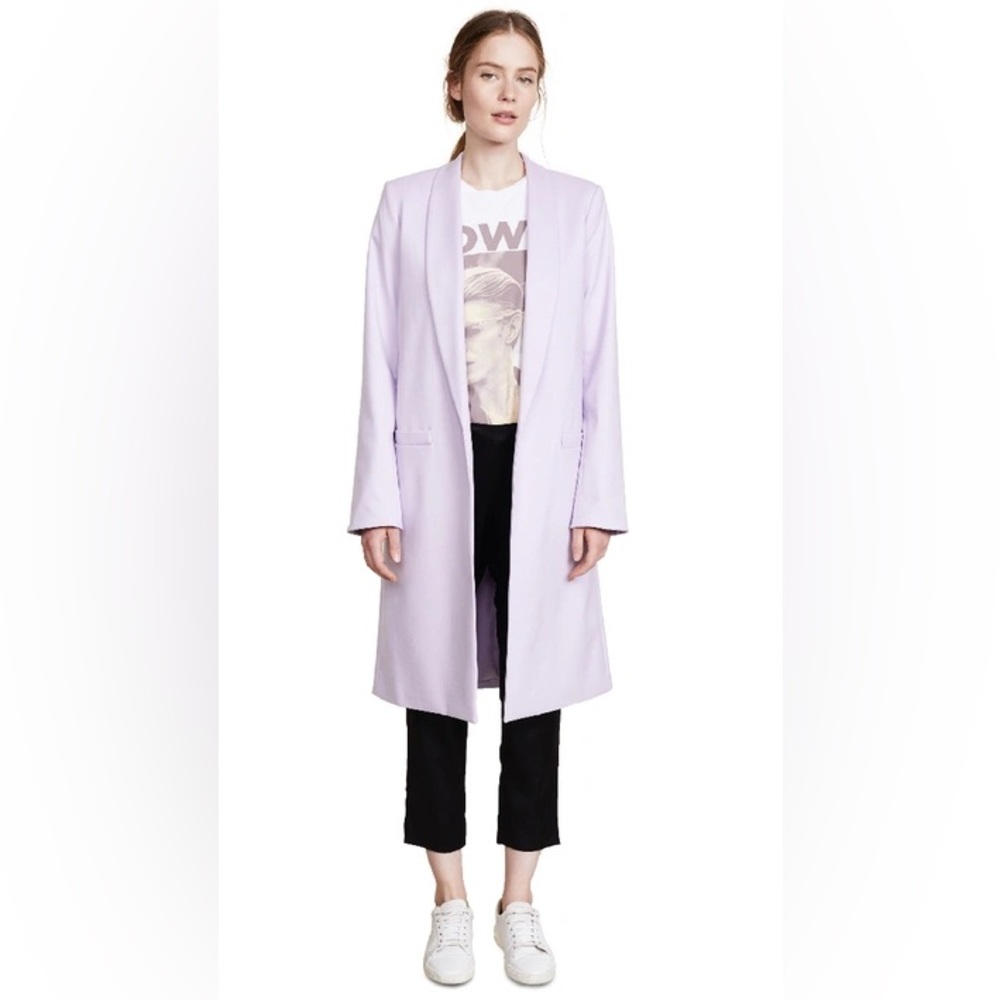 ALICE + OLIVIA Kylie Long Easy Shawl Collar Jacket - Picture 15 of 16